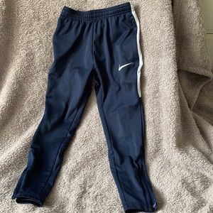 Nike dry fit boys XS navy and white sweatpants